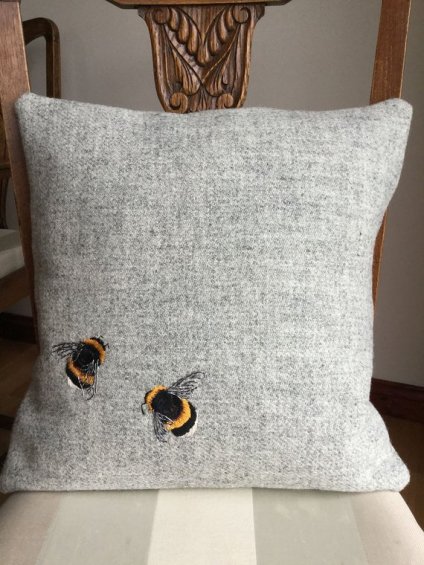Harris Tweed Bee Cushion